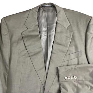 Ermenegildo Zegna Suit Jacket Gray / Taupe Super 100's Wool 2 Button Size 46